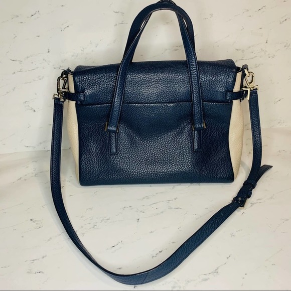 Kate Spade Holden Street Leslie Bag Navy Galaxy Sand + Tellie Bifold Wallet - Picture 3 of 11